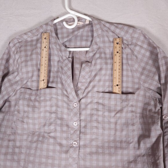 Soft Surroundings Tunic Womens Large Check Popover Button Up Boho Cottagecore - Picture 8 of 14
